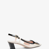 Belle Vivier 45 white slingbacks