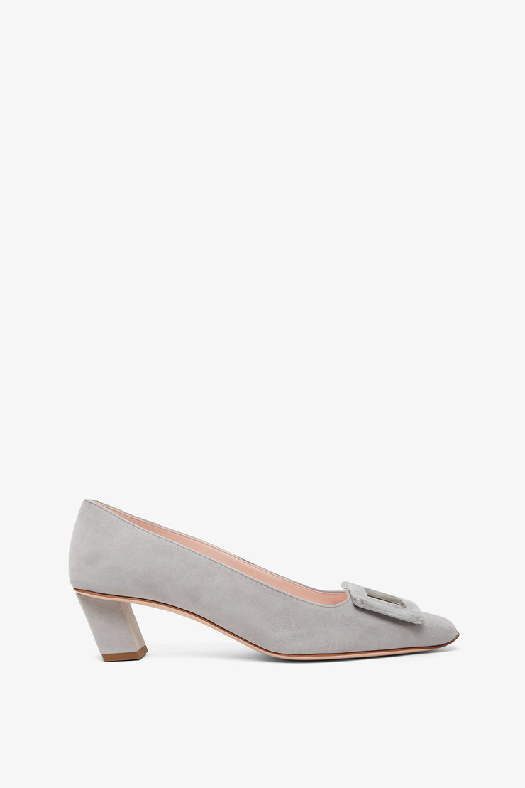 Belle Vivier 45 grey suede pumps