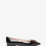 Gommettine black patent ballerinas