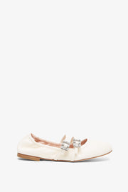 Mini Tres Vivier white ballerinas