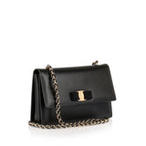 Ginny black leather shoulder bag