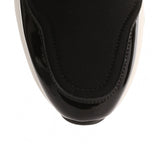 Giolly black fabric and patent leather sneaker