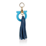 Blue leather Gancio keyring