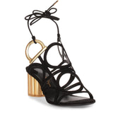 Vinci 55 Suede Black Sandal