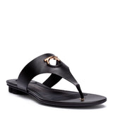 Enfola black leather sandals