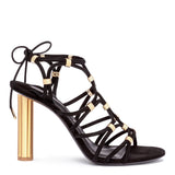 Fiuggi 105 black suede sandals