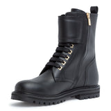Crotone black combat boots