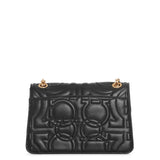Gancino Quilting black leather shoulder bag