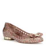 Jelly multi color glitter rubber ballerinas