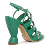 Sculptural heel sandals