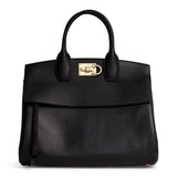 The Studio black leather large bag