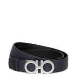 Reversable and adjustable blue Gancini belt