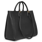 Gancio tote black leather bag