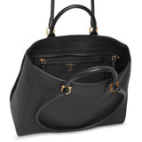 Gancio tote black leather bag