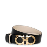 Smooth bone and black reversible belt