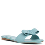 Vicky turquoise leather slides