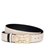 Bone 25 leather gold buckle reversible belt