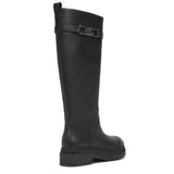 Vara chain black leather high boots