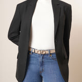 Gancini Reversable and Adjustable silver beige belt