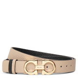 Gancini Reversable and Adjustable gold beige belt