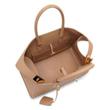 Hug soft light camel top handle bag