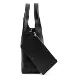 Cut out soft black tote bag