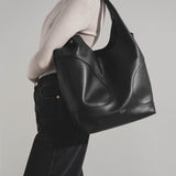 Cut out soft black tote bag