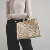 The studio raffia small bag