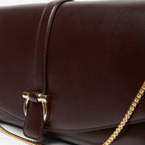 Front flap burgundy crossbody bag