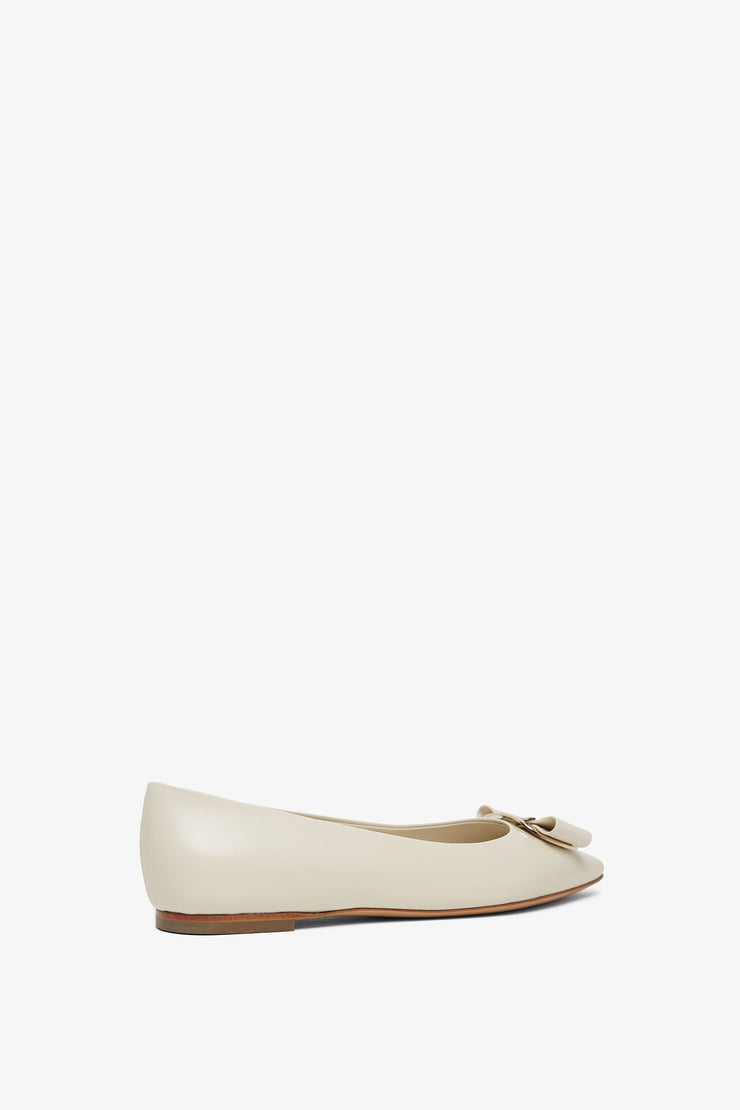 Zea white leather ballerinas