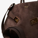 Hug medium dark brown top handle bag