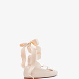 Ankle ribbon pink ballet flats