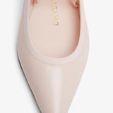 Ankle ribbon pink ballet flats