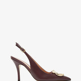 Sara 95 dark red sling pumps