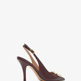 Sara 95 dark red sling pumps