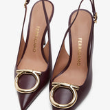 Sara 95 dark red sling pumps