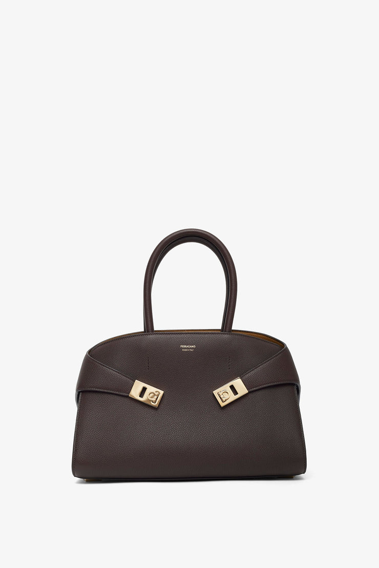 Hug S brown bicolor top handle bag