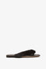Loly black fur thong flat sandals