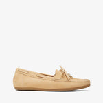 Tan boat shoe on a white background