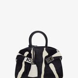 Hug mini white and black top handle bag