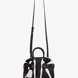Hug mini white and black top handle bag