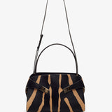 Hug small white and brown shoulder bag