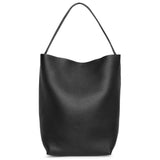 Large N/S black leather park tote bag