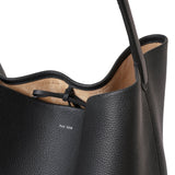 Large N/S black leather park tote bag