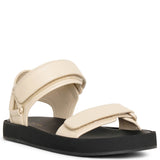 Hook and Loop cream leather sandals