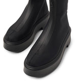 Zipped I navy canvas ankle boots