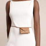 Mini Envelope taupe leather shoulder bag