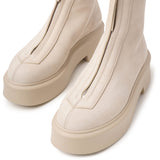 Zipped 1 beige nubuck ankle boots