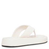 Ginza ivory velvet flip flops
