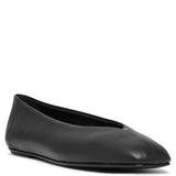 Eva black leather ballerinas